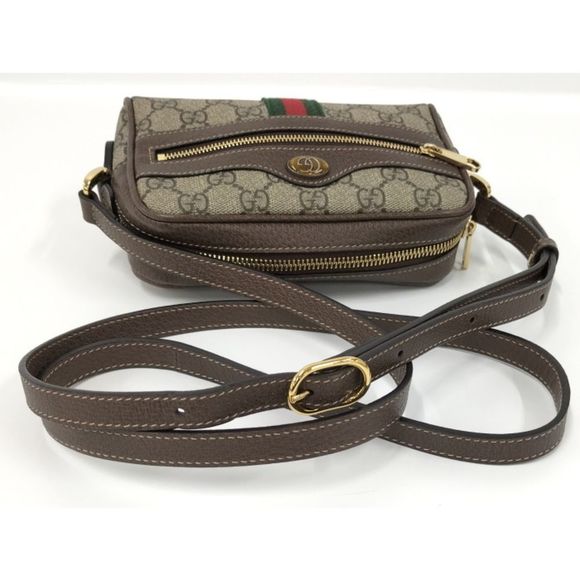 GUCCI Ophidia Shoulder Bag in GG Supreme Leather Beige Brown - Picture 6 of 10